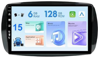 MISONDA [6G+128G] Autoradio Android 15 Per Mercedes Benz Smart 453 Fortwo Anno 2014-2020 Fotocamera Canbus GRATUITA Doppio Din Supporto Controllo del Volante RDS 4G WiFi DAB Carplay BT5.0