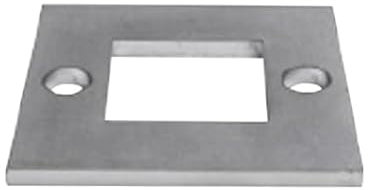 Sellon24® Pied de montage 100 x 100 mm - Ancrage au sol - Bride de sol - Plaque de sol pour 40 x 40 x 2,0 mm - Rectangulaire - Naturel brut A/1981-100 x 40 x 4-N
