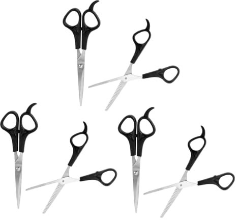 MUSISALY Kit Forbici Da Parrucchiere 6 Pezzi Forbici 3 Denti 3 Forbici Dritte Per Barbiere Salone Famiglia