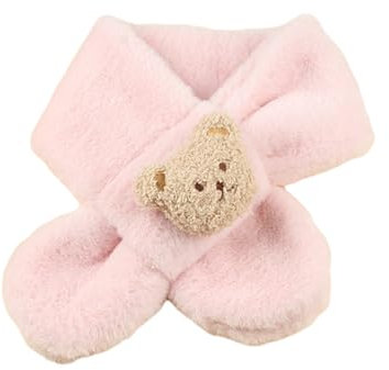 NVOQILIN Cartoon Bär Baby Schal Weicher Plüsch Winter Halswärmer Modischer Kinderschal Kinder Zubehör für Jungen & Mädchen