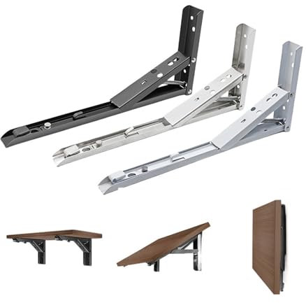 XUCZHAI Klappkonsole 8/10/12/14 Zoll Dreieck Klapp Winkel Halterung Verstellbare Wand Regal Halterungen Heavy Duty Metall zusammenklappbare Regal Halterung FüR Regale Wandmontage(StyleH 14 inches)