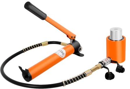 Hydraulic Hand Pump, Manual Hydraulic Pump Kit with 20 Ton Capacity, High-Pressure 70Mpa, for Lifting, Bending, Straightening, BSC-20+CP-180