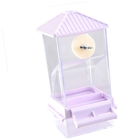 Rxgiasup Mangeoire automatique transparente pour perroquets Distributeur de nourriture pour petits oiseaux avec grand espace de rangement et entretien facile. Design de grande capacité