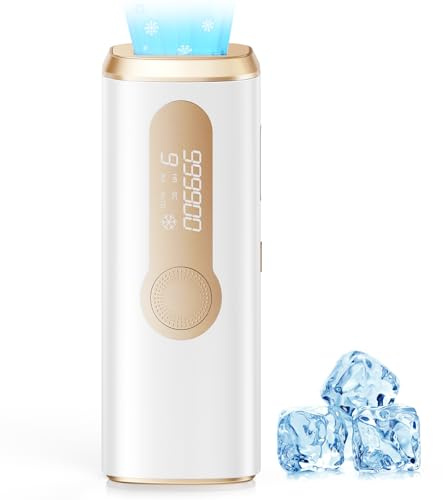 Haarlosy Depiladora Laser IPL con Refrigeración, Innovadora Función 3 en 1, 9 Niveles de Energía, 999,900 Flashes, Depiladora Luz Pulsada Indolora para Todo el Cuerpo, GLY06