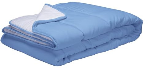 Pikolin Home - Couette Berceau en Fibre Creuse Siliconée Ecolofil, 300g - pour Toutes les Saisons, Confort Durable, Lavable en Machine, Marque Européenne - 100 x 120 cm, Bleu/Blanc