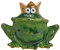 Froschkönig-Figur aus Keramik, Mehrfarbig | Gartenfigur, Tier-Figur, Skulptur, Statue, Deko-Figur, Deko-Artikel, Märchenfigur, B 17 cm