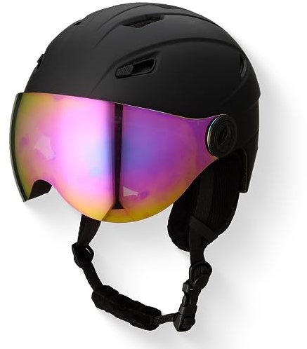 GOOFF Speed Skihelm mit Visier - Helm mit Belüftung und Schutz – Leichtgewicht und Renn-Design – integrierte Skibrille – für Männer und Frauen - S