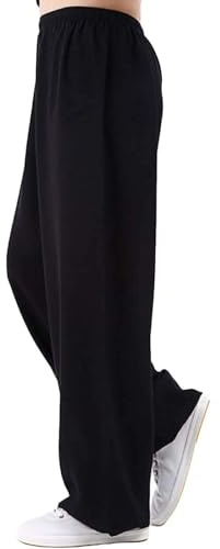 IQOAIJ Pantalon Kung Fu Tai Chi pour femmes et hommes Pantalon de sport léger et respirant Pantalon ample Tai Chi à jambes larges,02,M