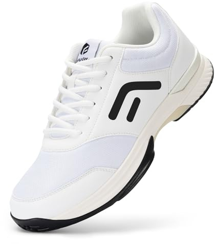 FitVille Mens Extra Wide Fit Tennis Trainers Badminton Squash Shoes with Arch Support Pickleball Volleyball