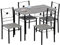 Vida Designs Roslyn Dining Table and Chair Set, Kitchen Breakfast Modern Contemporary Furniture Set (Grey, 4 Seater)