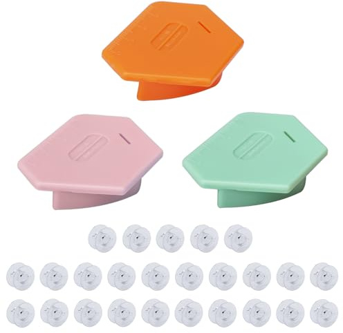 Samamoca 3 Stück Magnetic Seam Guide for Sewing Machine, Polygonale Saumhilfe, Magnetische Nahtführung Multifunktionswerkzeug, Multifunktionale Nahtführung Säumer Mit Skala Nähwerkzeuge