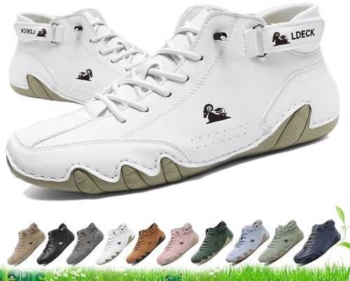Scarpe ortopediche traspiranti impermeabili da uomo e da donna Vogldeck - Scarpe da passeggio a piedi nudi fatte a mano for esterni, leggere, casual, for escursionismo, lavoro e uso quotidiano(Bianco,