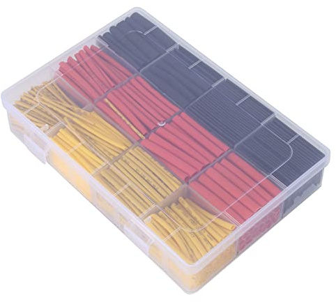 FTVOGUE Set di Tubi a Calore Set 800 Pc Kit di Assortimento Maniche Isolate per Strumenti di Riparazione del Cavo, e Rosso e Giallo Varie Dimensioni con Scatola Portatile, Isolamento Elettrico,