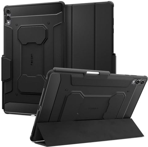 Spigen Rugged Armor Pro Hülle Entwickelt für Samsung Galaxy Tab S11 Ultra (2025) Case mit Stifthalter Robustes Design Auto Schlaf/Wach Funktion - Schwarz