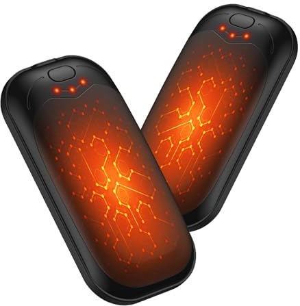 Jonwall Calentadores de Manos Recargables 2 Piezas, Eléctricos Portátiles Reutilizables con USB Calentador de Manos, 3 Niveles de Calor, Ideal para Mujeres, Hombres, Camping, Pesca y Golf (Negro)