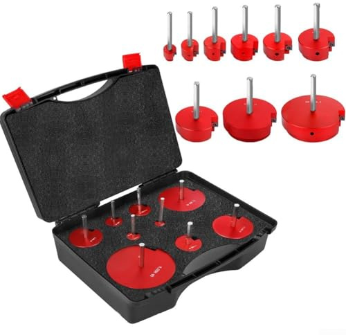 Jotekonoby Kit de 9 outils de retrait de tuyaux en PVC en aluminium de 1,27 à 10,2 cm pour raccords en PVC, PVC, ABS, kit d'alésoir en PVC, outils de plomberie