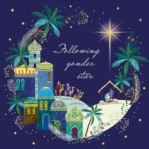 Marie Curie Yonder Star Christmas Cards Pack of 10 with Envelopes Nativity