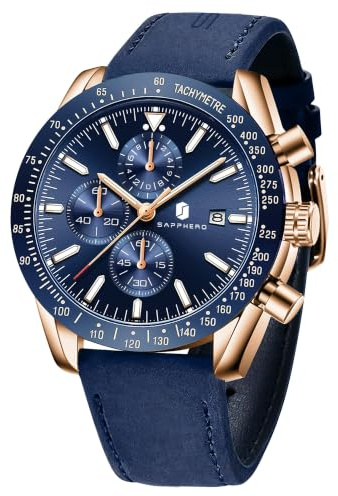 BENYAR Montre Homme Etanche Analogique Quartz Chronographe Lumineuses Date Grand Cadran Classique Mode Affaires Montres Cadeau élégant pour Hommes