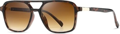 Retro solglasögon herr dam pilotglasögon 70-talet vintage stil solglasögon orange glas UV400 skydd dubbel bro ram rektangulära klassiska pilotglasögon för utomhus körning sport 1 st