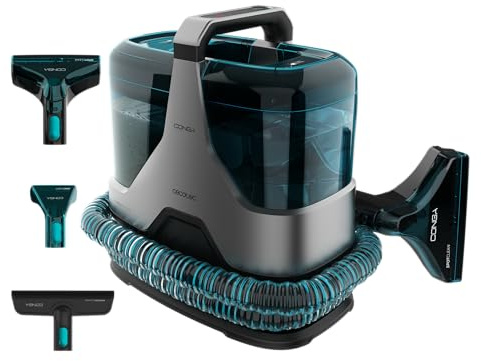 Cecotec Limpiador Aspirador de Tapicerías y Alfombras con Cable Conga 6000 Carpet&Spot Clean XXL Neo. 600W, 15kPa, Pulveriza, Aspira y Limpia, Depósito de Agua Limpia 1300ml, Radio de Acción 7m