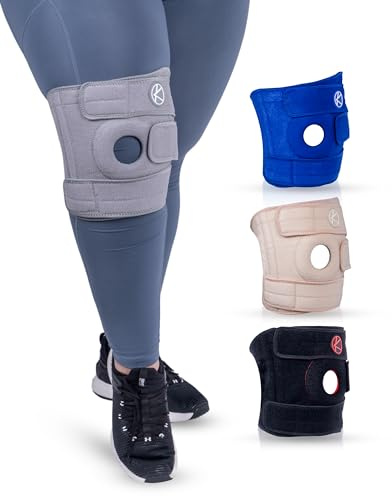KARM Plus Size Knee Support for Women & Men 4XL 5XL 6XL - Extra Large Knee Support for Big Legs Thighs - Plus Size Adjustable Brace for Obese People, Arthritis, Meniscus Tear (4XL/5XL/6XL Gray)