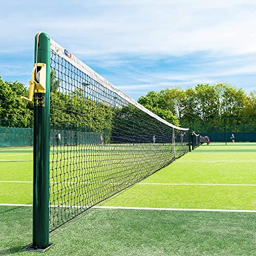 Vermont Redes de Tenis Dobles de 12,8m – Red Reglamentaria para Pistas de Tenis (Malla 45mm con Cinta PVC Blanca) (Lazo y Gancho, 3mm)