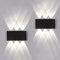 FUPE 2 Stücke Wandleuchte Aussen/Innen LED Wandlampe Außen 12W 1200LM Wandbeleuchtung Up and Downlight IP65 Wasserdichte moderne Aluminium Scheinwerfer Wandleuchten(schwarz 4500K natürliches Licht)