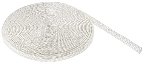 Rebower Guaina fibre Vetro Cavo Isolato Protezione Tubo [per Applicazioni Ad Alta Temperatura] - 16.4Piedi-6mm / Bianco