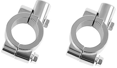 Godimg 2Pcs 1 paio supporto specchietto manubrio moto 10mm, universale morsetto specchietto manubrio,22mm (7/8') cromato, per Kawasaki Suzuki ATV 4 ruote Quad Dirt Pit Pocket Bike Scooter