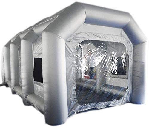HPDTZ Arbeitszelt Lackierkabine Lackierzelt, Aufblasbares Hauszelt Zelt Sprühkabine Luftfiltersystem Transparente Fenster Bodenmatte 4 * 2,5 * 2,2m