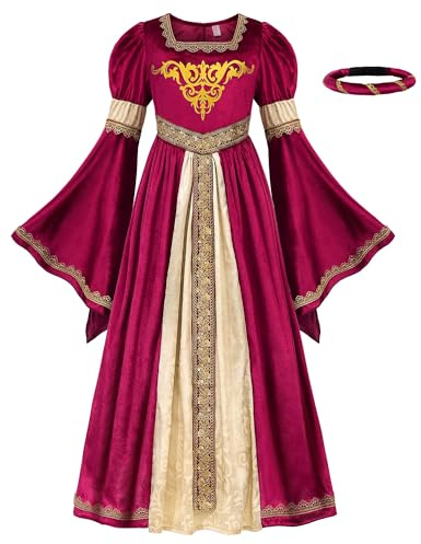 ReliBeauty Medieval Princess Costume for Girls,150