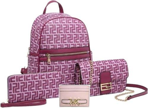 Michael Michael Kors Reed Lot de 3 grands étuis à cartes avec logo premium Lux Details (3 sacs à dos rose, poudré), Blush Poudre Rose, Medium