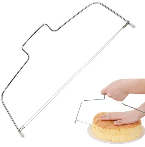 Tagliaporta a livellatore a 2 fili, tagliatorte e livellatore, strumento da forno per stratificare esattamente, accessorio ideale per la decorazione di torte perfettamente livellate, 12,6 x 6,3