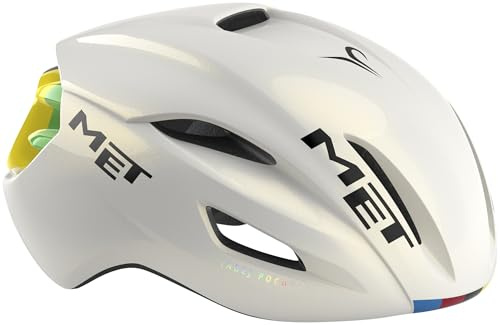 MET Manta MIPS Aero Road Bike Helmet | Lightweight Aerodynamic Cycling Helmet for Adults, Internal Air Channeling, MIPS-C2 Tech, Sunglasses Port, Rainbow, Medium