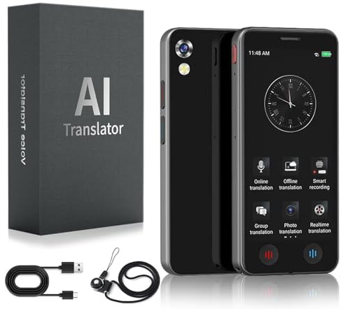 Agrdeed Language Translator Device, 5 inch AI Translator 98% Accuracy Instant Translator No WiFi, 139 Languages Two-Way Real-Time Translator, Portable Voice Text Photo Translation for Travel Business