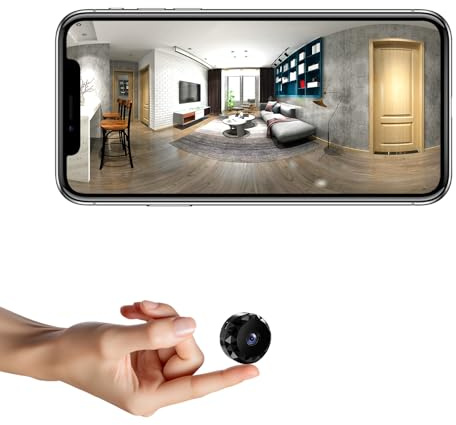 qoiq Mini Camara Espia Oculta 1080P HD WiFi Camaras de Vigilancia sin Cables Camara Seguridad Vigilancia Cámara Espía para Ver En El Movil Interior Spy CAM con Detección de Movimiento (Black)
