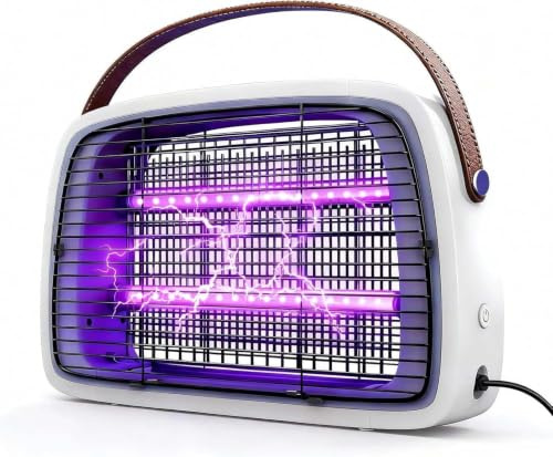 WUEAOA Tue Mouche Électrique 2 * 6W UVA-LEDs‌ Montage Mural, Lampe Anti Moustique Intérieur, Destructeur d'insectes Anti Insectes Volants, Moustiques, Guêpes, Moucherons (Blanc)