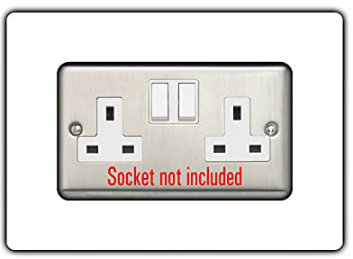 Double Socket Surround, Square Acrylic Back Panel Finger Plate, Decorative Frame for Neat and Tidy Finish, Colour:White