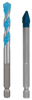 Bosch 2x EXPERT HEX-9 Hard Ceramic and Multi Construction Drill Bit Set (for Hard tiles, Soft tiles, Ø 8,0, 8,0 mm, Professional Accessory Impact Drill/Driver, Rotary Drill/Drivers)