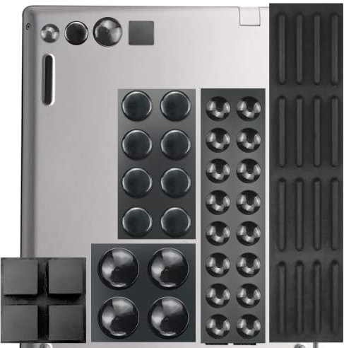 Lot de 48 coussinets adhésifs noirs en caoutchouc pour clavier, ordinateurs portables, portes d'armoire, tiroirs