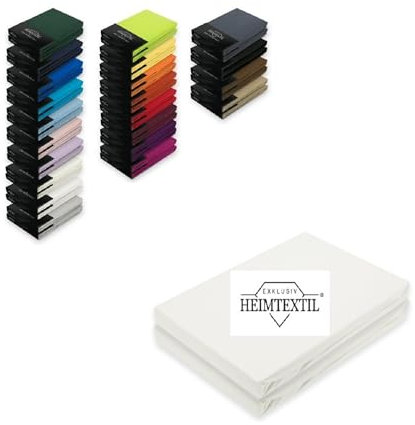 EXKLUSIV HEIMTEXTIL Doppelpack Jersey Spannbettlaken Premium Weiß 200 x 220 cm