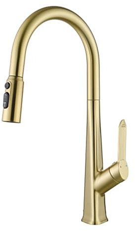 WRJAHCG Mischbatterie Küche,Niederdruck Armatur Küche Schwarz,Küchenarmaturen,Küchenamaturenset,Touch on Wasserhähne,Spültischarmatur,Gold