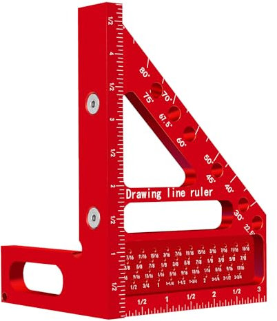 Aleric 3D Multi-Angle Carpenter Hole Scribing Ruler, Aluminum Alloy Multi Angle Measuring Ruler, 22.5-90 Degree Woodworking Protractor, Versatile Woodworking Tool for Engineer Carpenter Crafting