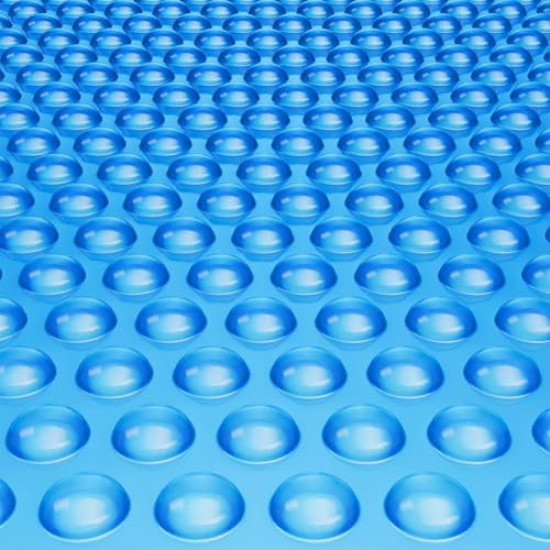 VEVOR Copertura Solare per Piscina, Copertura Solare Rotonda per Piscina, Protezione per Piscina in PE Piscina Interrata Fuori Terra, per Riscaldamento Acqua, Blu, Diametro 3,05 m Spessore 0,38 mm