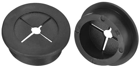 QUARKZMAN 2 Piezas Pasacables de Escritorio de Goma 1-1/4 (32mm) Cubierta de Orificio de Cable Pasacables para Organizador de Cables de Escritorio de Oficina Negro