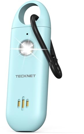 TECKNET Persönlicher Alarm für Frauen, Taschenalarm mit 130dB Sirene und LED Signalleuchte, USB Type-C Wiederaufladbar Self Defense, Persönlicher Alarm, Kinder, ältere Menschen, Nachtschicht