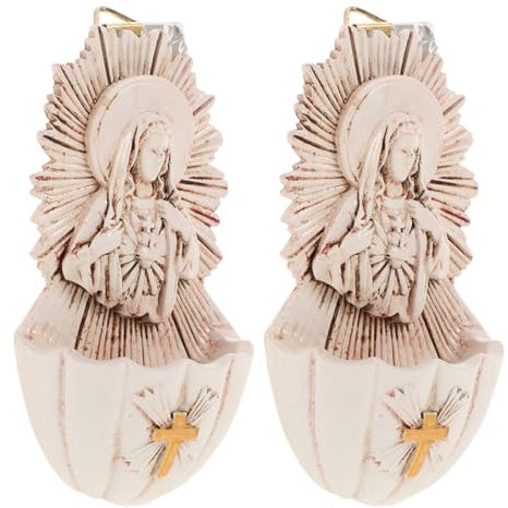Alipis 2pezzi Decorazione Da Parete Resina Per Santa Fontana Sacra Da Appendere Per Ingressi Di Perfetta Per Famiglie e Regali Religiosi