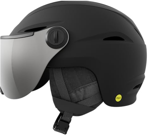 Giro Vue MIPS - XL Skihelm mit klappbarem Visier, UV-Schutz, verstellbarem In Form Fit System, In-Mold-Konstruktion, regulierbarer Belüftung, MIPS-Schutz, Farbe: Matte Black, Größe: M