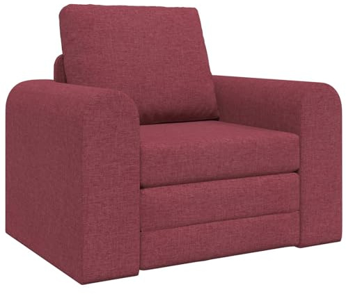 vidaXL Soffsäng Vinröd 98 x 71 x 83 cm tyg, Vardagsrum, modern rektangulär bäddsoffa, slitstark, kompakt klädsel, mångsidig lounge sängmöbel