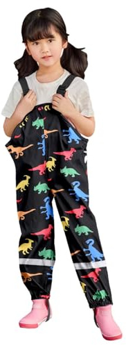 Generisch Traje de lluvia para niños mono de pesca de dibujos animados impermeable waders ropa de lluvia para niñas aventura al aire libre, multicolor, 6-7 años